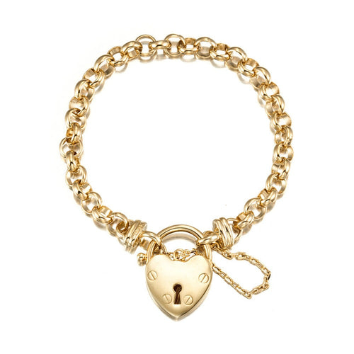 Republic Heavy Belcher Chain Bracelet with Heart Lock Charm