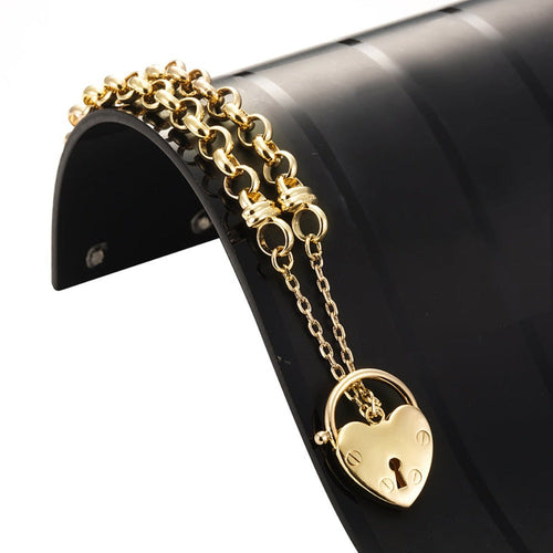 Republic Heavy Belcher Chain Bracelet with Heart Lock Charm
