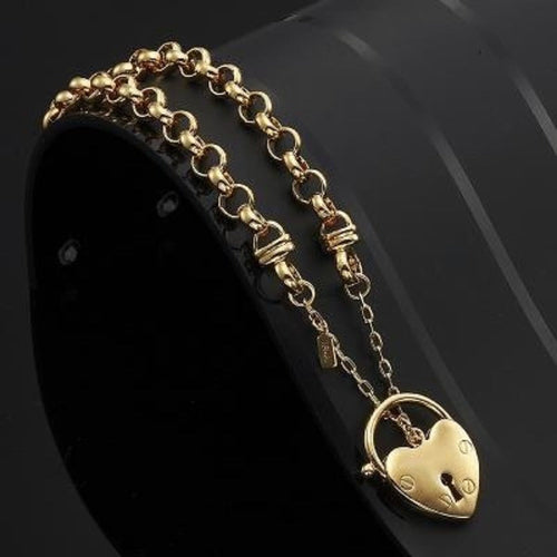Republic Heavy Belcher Chain Bracelet with Heart Lock Charm