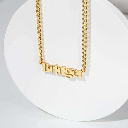 Custom Name Jewelry, Figaro Chain Necklace, Daughter Necklace